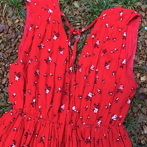 Madewell Dress Red Magnolia Tie back dress Rosebud Floral XS - Picture 7 of 7